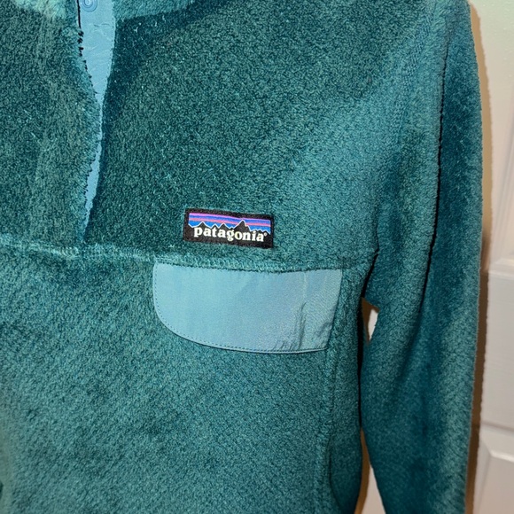Women’s Patagonia Re-Tool snap T pullover Tasmanian Teal Fleece Sz Large NWT - Picture 2 of 6